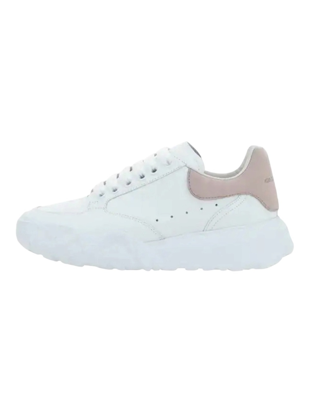 Alexander McQueen Women's Sz 7 EU 37 Court Trainer White Cream Leather Sneakers